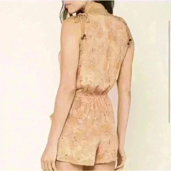 NWT Raga Anthropology Women's Romper Sleeveless Brown & Orange Sz. Med - Picture 2 of 9